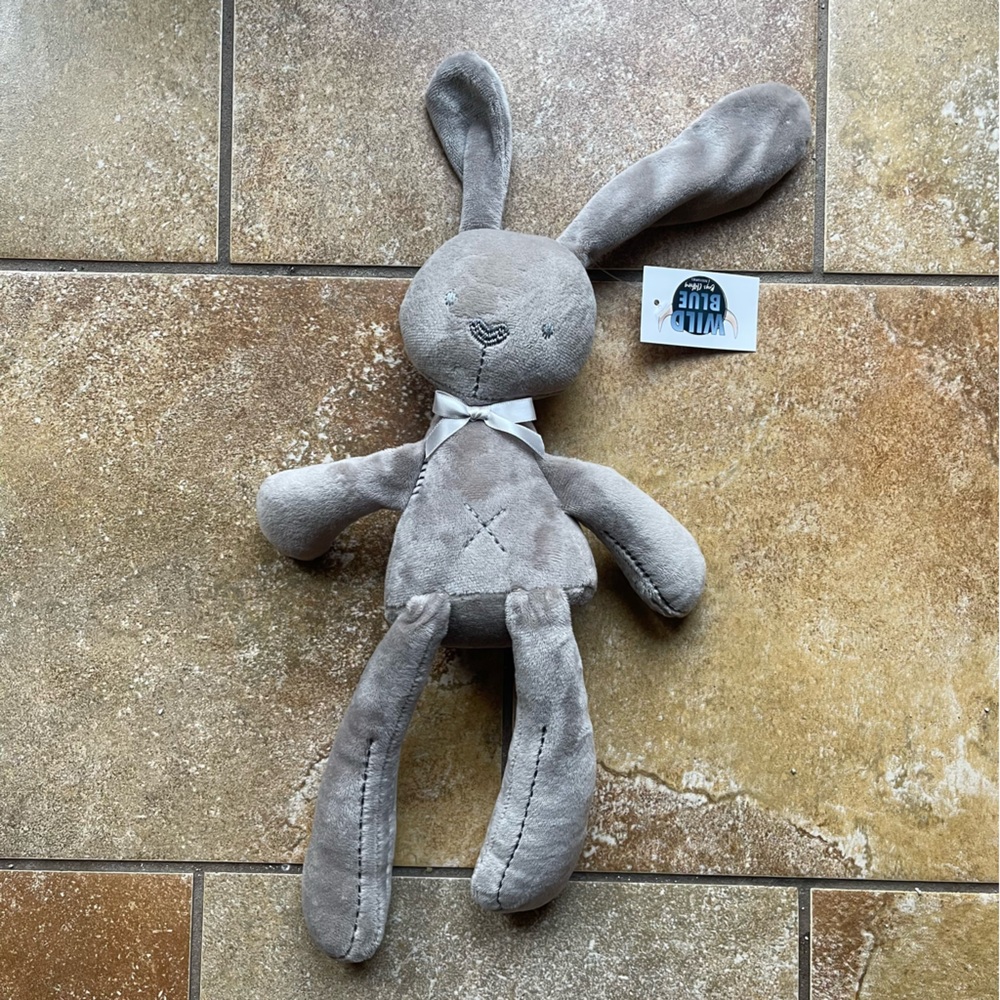 BBSKY Bunny Rabbit Lovey Plush 15" White Stitched Eyes Stuffed Animal Kids Toy